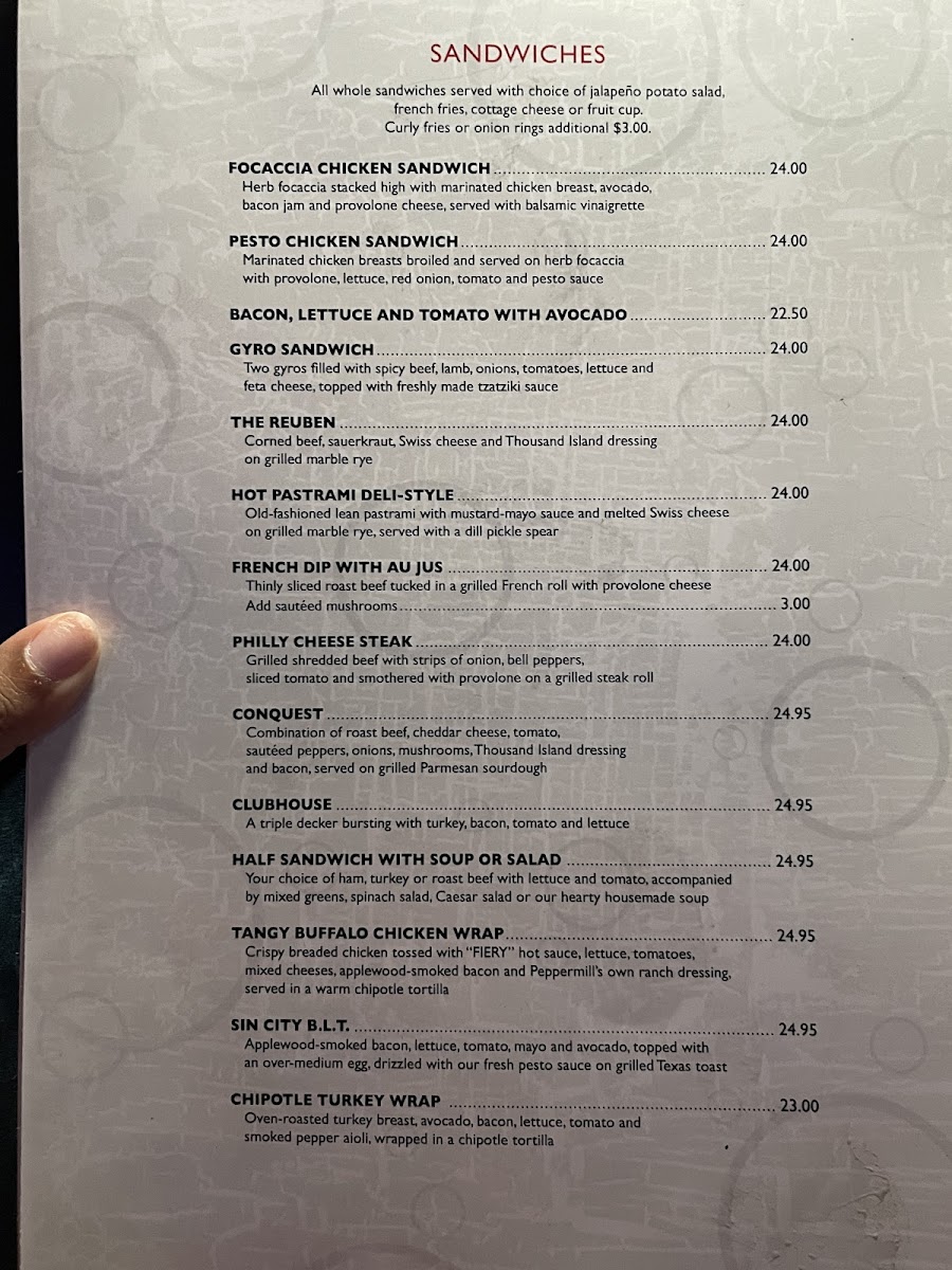 Peppermill and Fireside Lounge Menu - Image 2